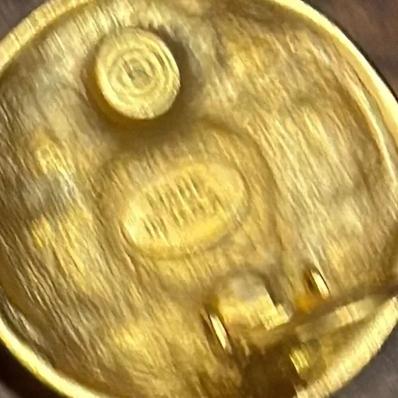 Vintage Gold Tone Red Enamel Coastal Clip On Earrings‎ USA - Picture 8 of 12